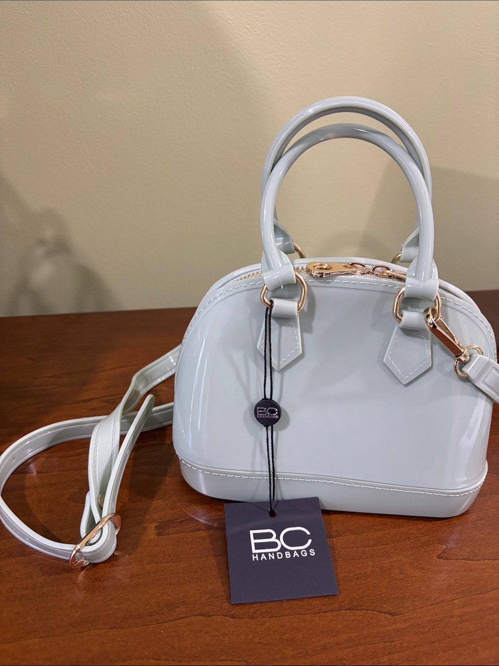 Glossy Mint Dome Crossbody Bag